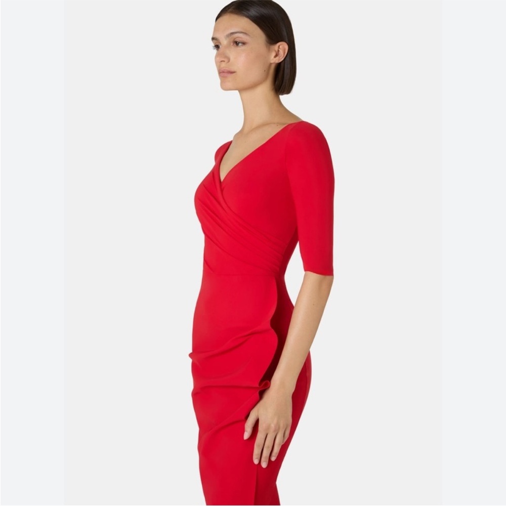 Chiara Boni FLORIEN DRESS Red Midi Dress, SIZE 8 - Picture 2 of 9